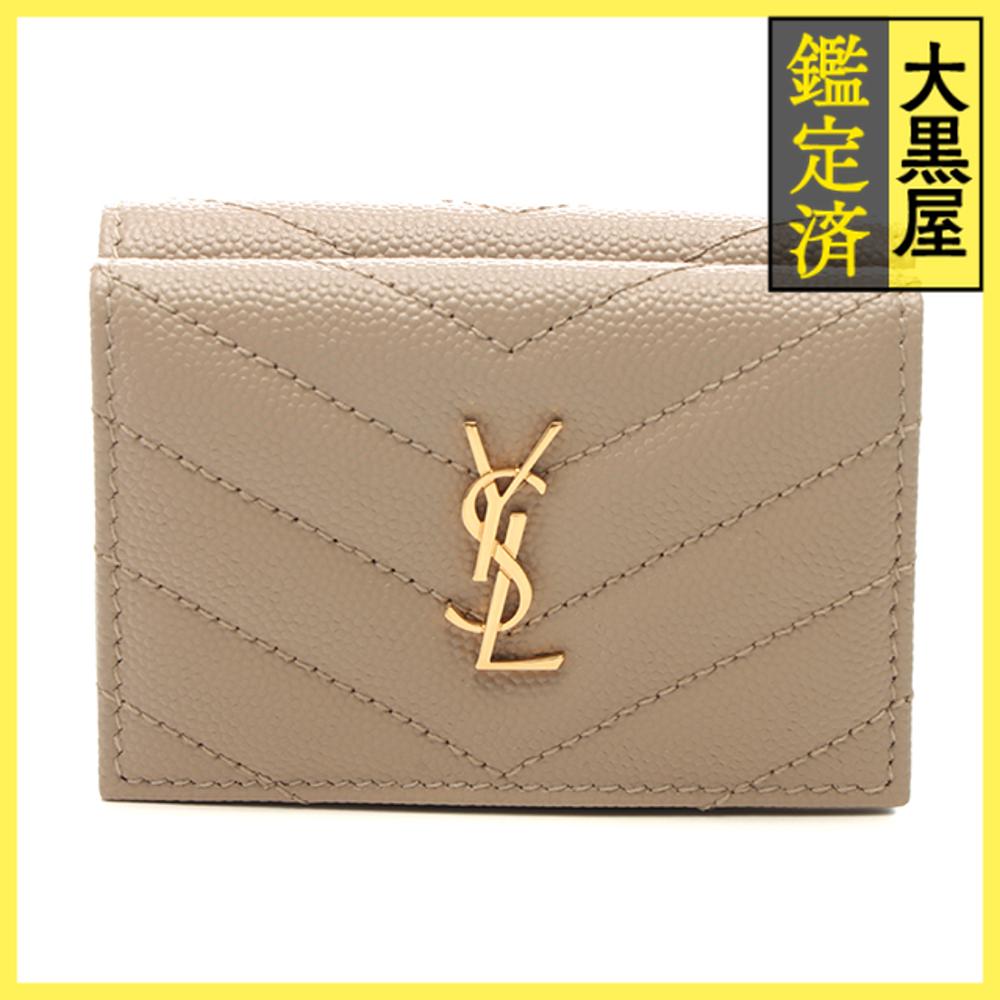 YSL ベージュ キルティング ミニ財布 楽天市場】☆美品☆SAINT LAURENT サンローラン モノグラム