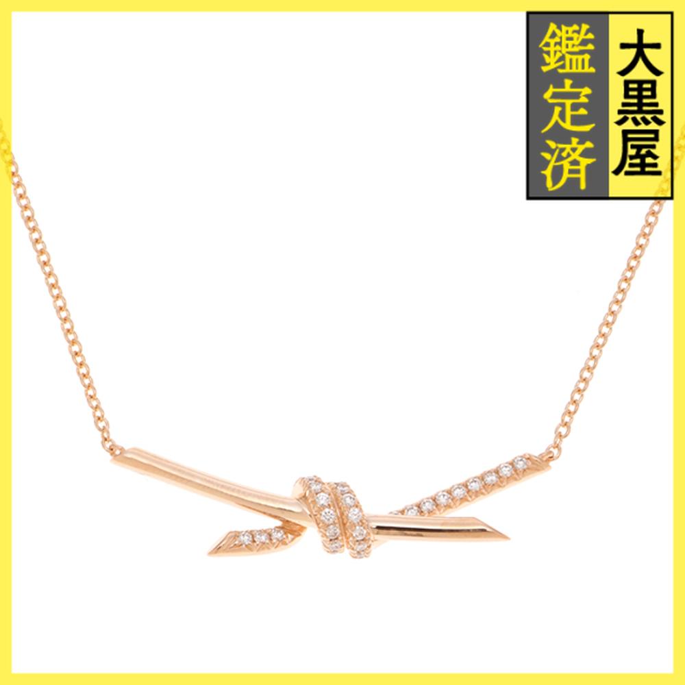 Tiffany ティファニーノット ネックレス 18Kローズゴールドダイヤモンド ティファニー ノット ペンダント ダイヤモンド ローズゴールド