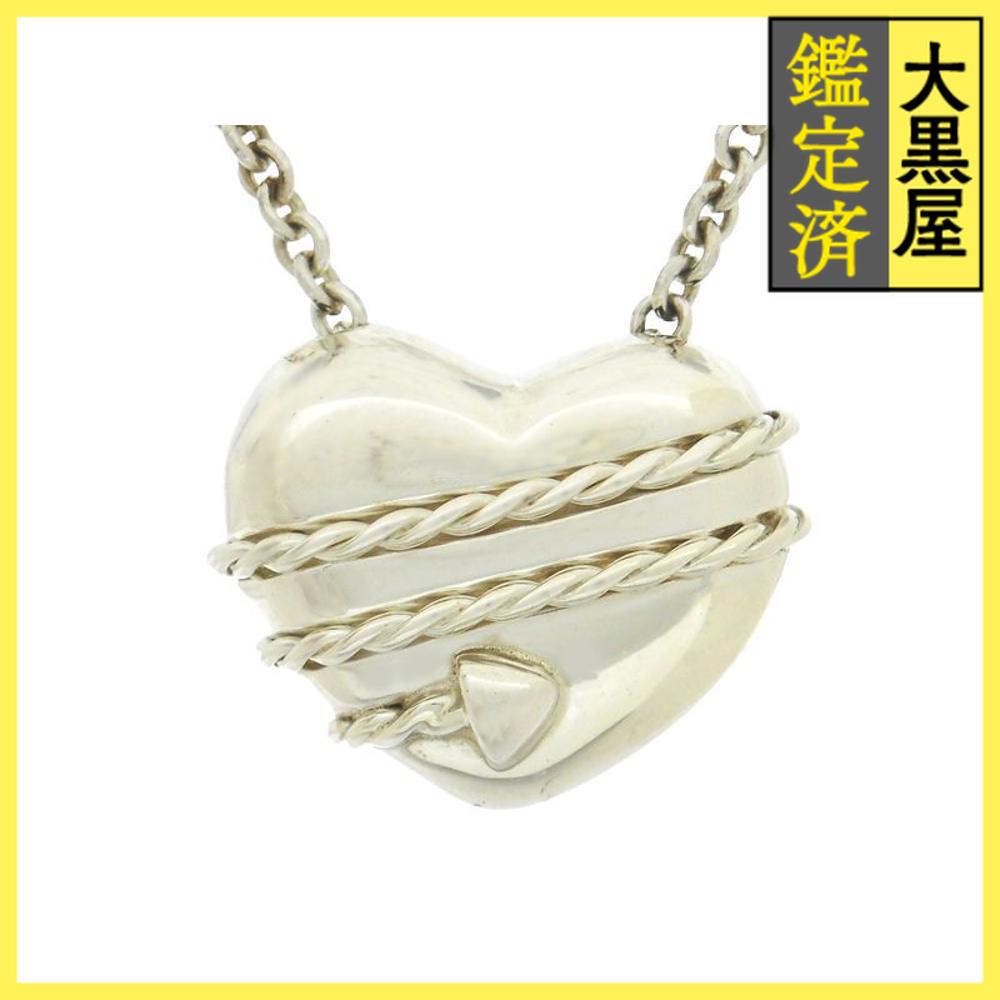 ティファニー　ハートネックレス TIFFANY&Co. ティファニー フォールド ハート ネックレス シルバー系