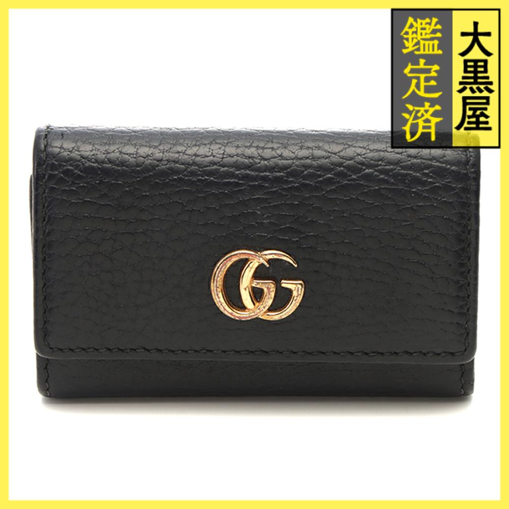 楽天市場】GUCCI グッチ 6連キーケース レザー 黒 ブラック シルバー