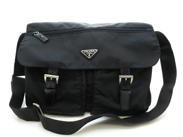 Prada プラダ 質 Prada ショルダーバッグ ナイロン ブラック メッセンジャーバッグ 中古 メンズ レディース 男女兼用 4 中古 大黒屋 質屋 大黒屋中古ブランド品なら老舗の質店 質屋大黒屋