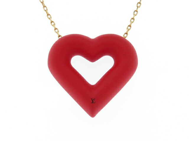 楽天市場 Louis Vuitton ルイ ヴィトン アクセサリー Lv ハート ネックレス レッド ゴールド Gp メッキ ラバー 保存袋付き 430 中古 大黒屋 質屋 大黒屋