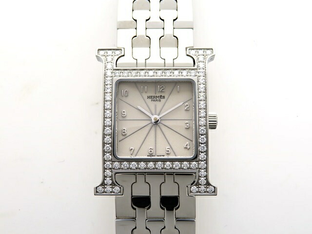 楽天市場 送料無料 Hermes エルメス Hウォッチ ステンレス ダイヤベゼル Hh1 230 女性用クオーツ時計 473 中古 大黒屋 質屋 大黒屋