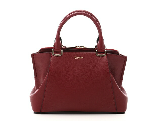 楽天市場 送料無料 Cartier カルティエ バッグ 2wayショルダー Cドゥカルティエ ミニモデル トリヨンレザー L レッドスピネル 434 中古 大黒屋 質屋 大黒屋