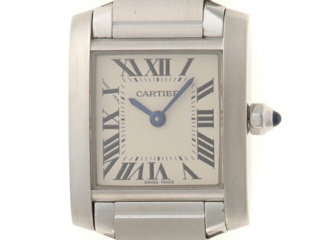CARTIER カルティエ ウォッチ タンクフランセーズSM 時計 W51008Q3 腕時計 ステンレススチール SS シルバー色 クオーツ ホワイト文字盤文字盤 レディース【中古】