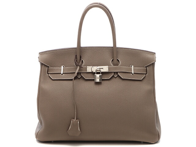 HERMES エルメス バッグ バーキン35 エトゥープ/SV ﾊﾞｯｸﾞ ハンドバッグ トリヨンクレマンス エトゥープ レディース【中古】 692,076円
