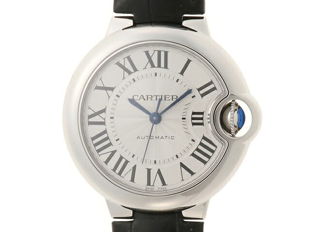 CARTIER カルティエ ウォッチ バロンブルーMM 時計 WSBB0030 腕時計 ステンレススチール SS/クロコダイル SS 自動巻き シルバー文字盤文字盤 レディース【中古】