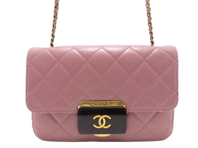 CHANEL シャネル バッグ マトラッセ チェーンショルダー パープル/GP ラムスキン バッグ ショルダーバッグ ラムスキン パープル レディース【中古】