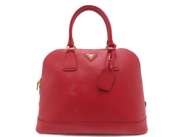 PRADA プラダ バッグ ハンドバッグ レッド サフィアーノ バッグ BL859B ハンドバッグ カーフ レッド レディース【中古】