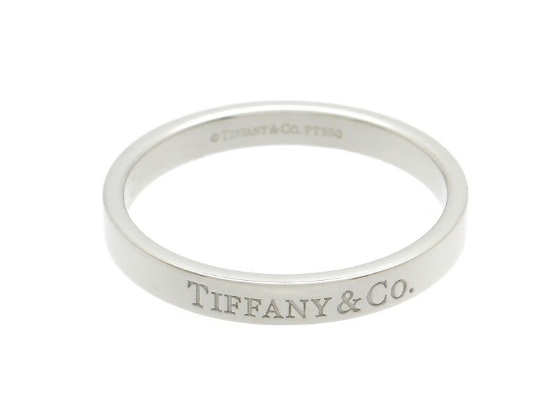 TIFFANY&Co. ティファニー ジュエリー フラットバンドリング 貴金属･宝石 - リング・指輪 Pt950プラチナ Pt950 22.5号 ユニセックス【中古】