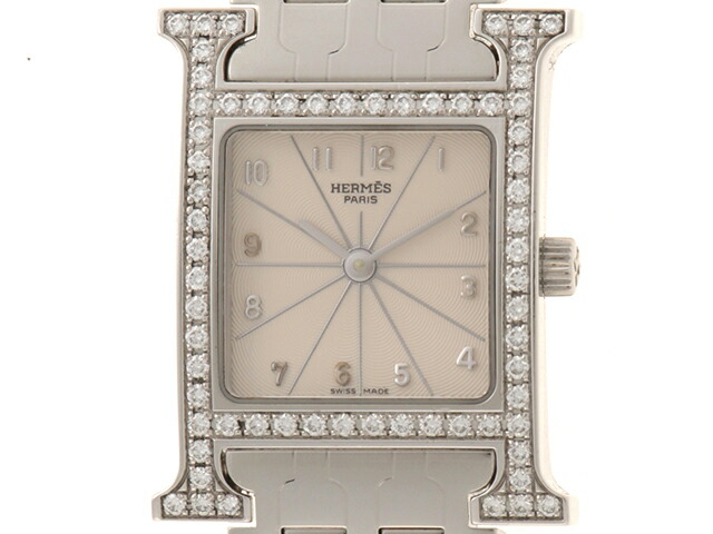 HERMES エルメス ウォッチ Hウォッチ 時計 HH1.230 腕時計 ステンレススチール SS/ダイヤモンド SS シルバー文字盤 レディース【中古】