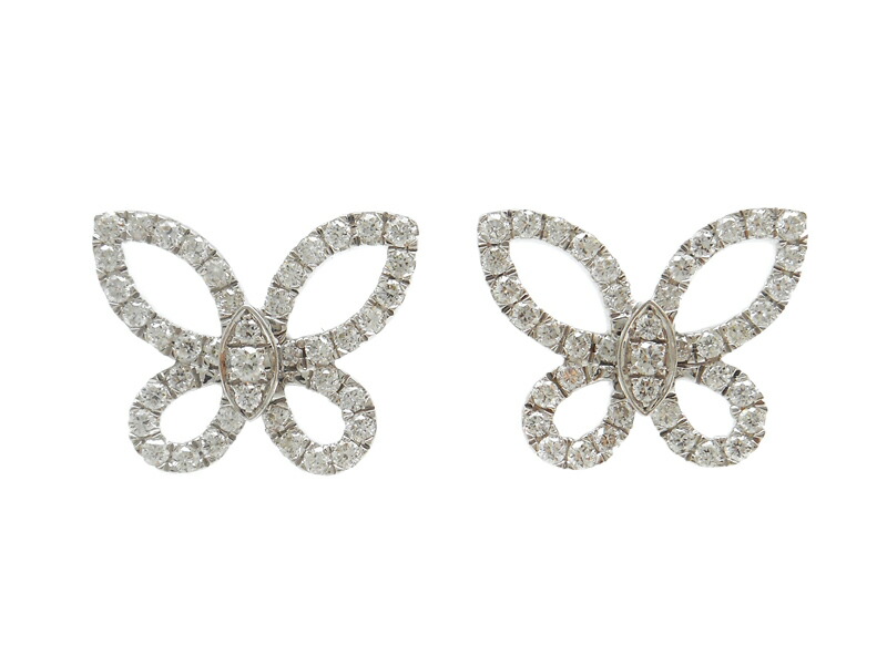 GRAFF グラフ ジュエリー ミニバタフライシルエットダイヤピアス 貴金属･宝石 RGE1810 ピアス K18ホワイトゴールド K18WG/ダイヤモンド K18WG - レディース【中古】