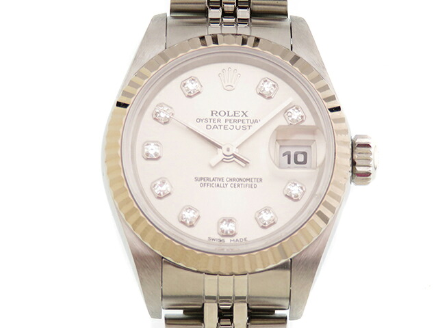 ROLEX ロレックス ウォッチ デイトジャスト 新10PD 時計 79174G 腕時計 ステンレス /ホワイトゴールド シルバー 自動巻き シルバー/10Pダイヤ文字盤 レディース【中古】
