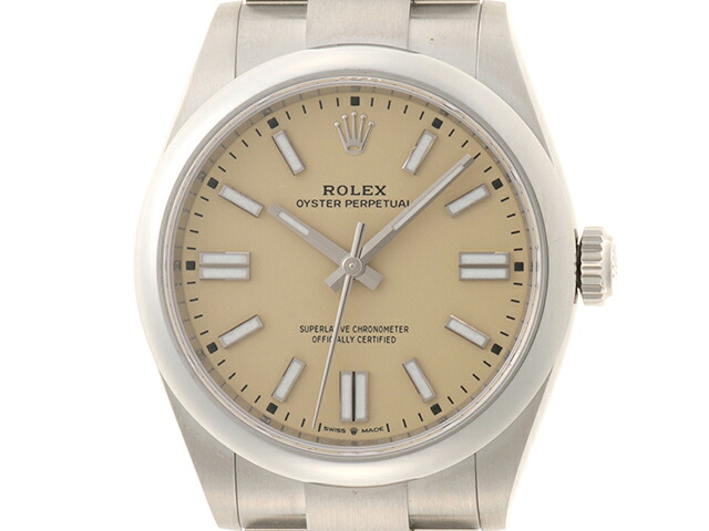 ROLEX ロレックス オイスター パーペチュアル41 134300 ステンレススチール ベージュ 自動巻き メンズ 2148104009173 【200】【中古】