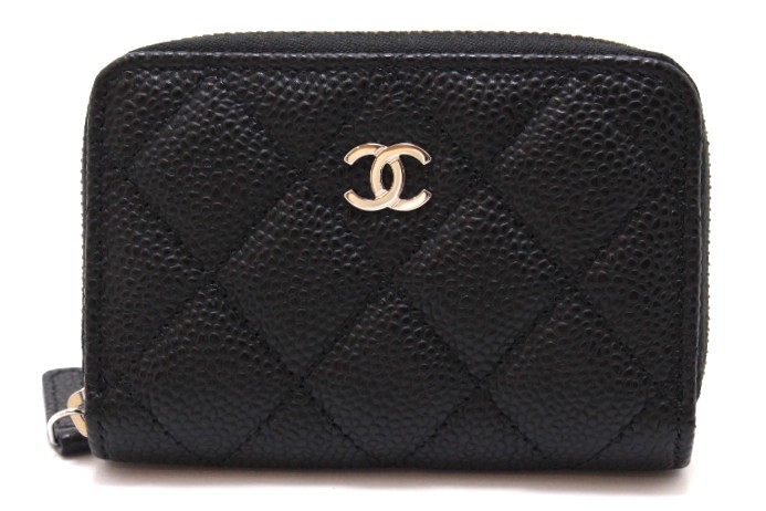 CHANEL シャネル 財布 マトラッセ ラウンドジップコインケース ｻｲﾌ･小物 AP0216 コインケース 本革 /シルバー ブラック レディース【中古】