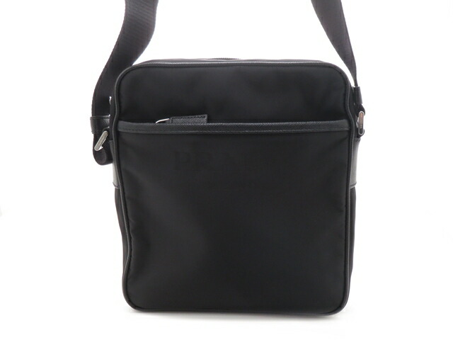 PRADA プラダ バッグ Re-Nylon ショルダーバッグ ブラック ナイロン/サフィアーノ ショルダーバッグ ナイロン Nyron ブラック ブラック ユニセックス【中古】