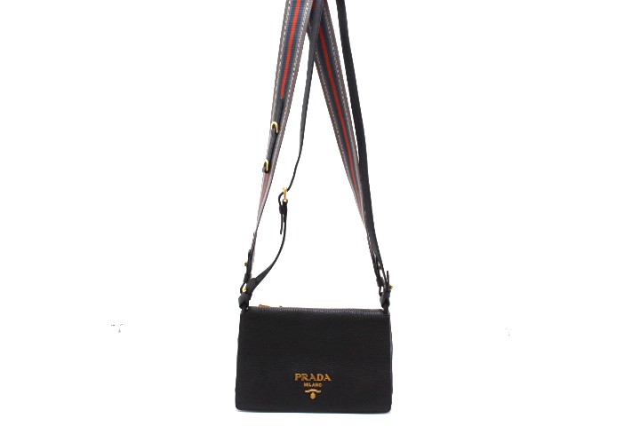 PRADA プラダ バッグ 2wayバッグ ブラック レザー ブラック レザー 1BH031 ショルダーバッグ レザー ブラック レディース【中古】