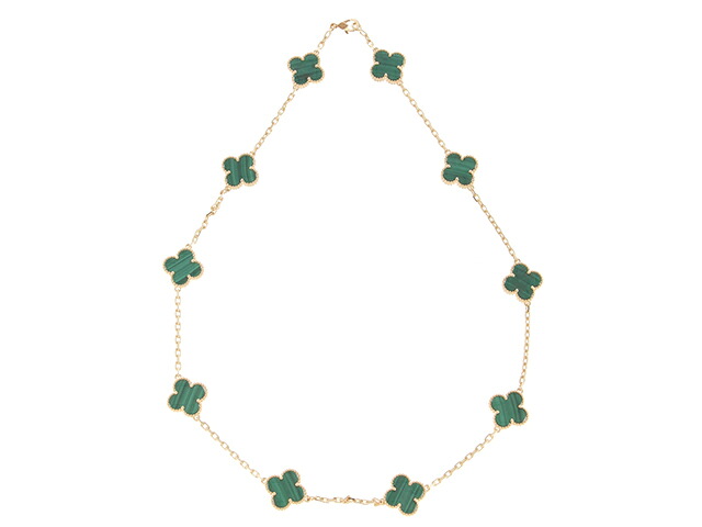 Van Cleef & Arpels ヴァンクリーフ＆アーペル ジュエリー ヴィンテージアルハンブラNC/YG/10マラカイト/26.6g 貴金属･宝石 VCARO3QJ00 ネックレス K18イエローゴールド K18YG ゴルード ゴールド レディース【中古】