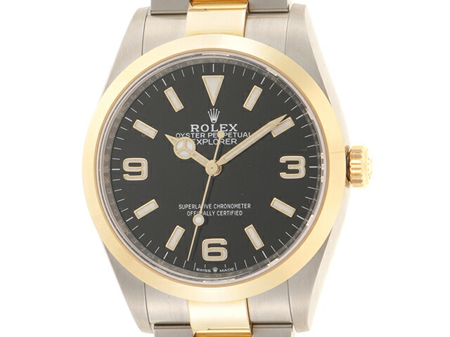 ROLEX ロレックス エクスプローラー1 124273 K18イエローゴールド/ステンレススチール ブラック 自動巻き メンズ 2148103962219 【200】【中古】