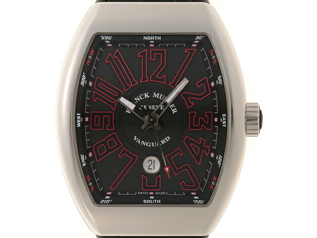 FRANCK MULLER フランクミュラー ウォッチ ヴァンガード 時計 V45SCDTJ 腕時計 ステンレススチール SS/ラバー SS ブラック ブラック 自動巻き ブラック文字盤 メンズ【中古】