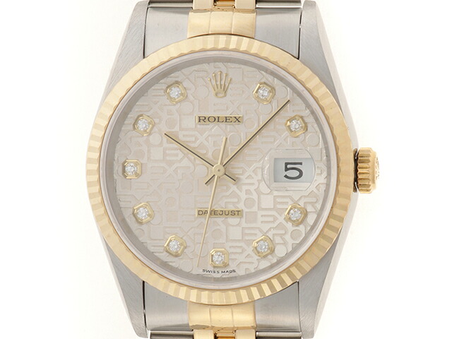 ROLEX ロレックス デイトジャスト 新10PD 16233G 腕時計 ステンレススチール SS/K18イエローゴールド SS シルバーコンピューター 自動巻き メンズ【中古】