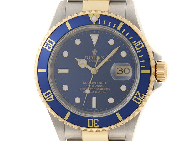 ROLEX ロレックス ウォッチ サブマリーナ 時計 16613 腕時計 K18イエローゴールド K18YG/ステンレススチール K18YG ブルー文字盤 自動巻き ブルー文字盤 メンズ【中古】