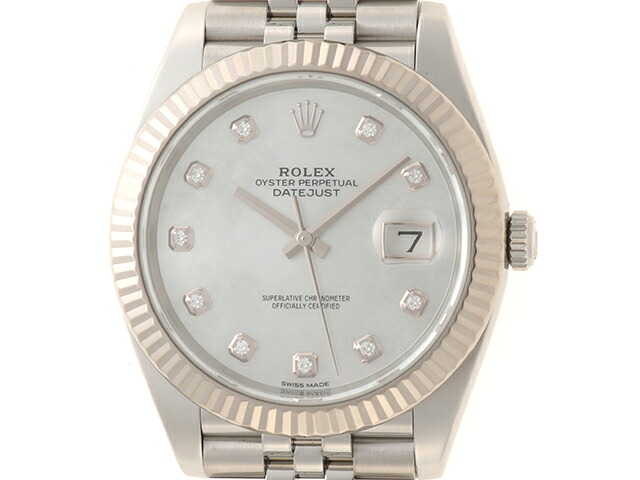 ROLEX ロレックス ウォッチ デイトジャスト41 時計 126334NG 腕時計 ステンレススチール SS/K18ホワイトゴールド SS ホワイトシェル 自動巻き ホワイトシェル文字盤文字盤 メンズ【中古】