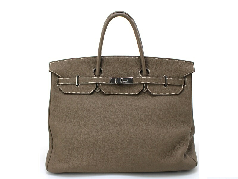 HERMES エルメス バッグ バーキン40 エトゥープ/SV ﾊﾞｯｸﾞ ハンドバッグ トゴ エトゥープ/SV エトゥープ ユニセックス【中古】