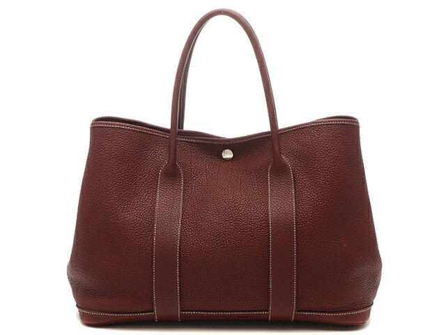 HERMES エルメス バッグ ガーデンパーティPM ルージュアッシュ/SV バッグ トートバッグ トゴ ルージュアッシュ □P 2012年製造刻印 レディース【中古】