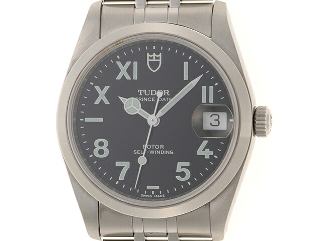 TUDOR チュードル プリンセスデイト ユニークダイヤル 74000 腕時計 ステンレススチール SS ブラック文字盤 自動巻き メンズ【中古】【472】HK