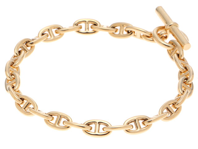 HERMES エルメス シェーヌダンクルブレスレットTPM　25コマ H218836B00025 ブレスレット K18イエローゴールド K18YG ゴールド レディース【中古】【472】SJ