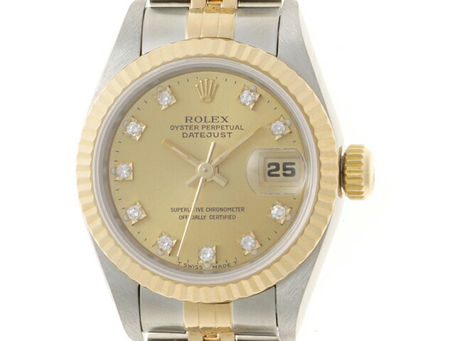 ROLEX ロレックス ウォッチ デイトジャスト 時計 69173G 腕時計 K18イエローゴールド K18YG/ステンレススチール ゴールド 自動巻き レディース【中古】