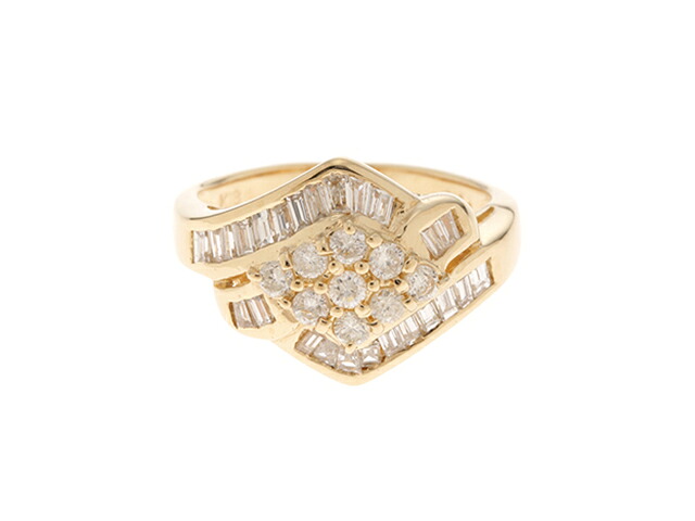 JEWELRY ジュエリー ジュエリー K18/D1.00/4.3g/#9.5 貴金属･宝石 ﾘﾝｸﾞ リング・指輪 K18イエローゴールド K18YG 9.5号 イエローゴールド レディース【中古】