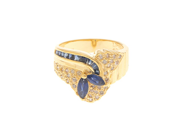 JEWELRY ジュエリー ジュエリー K18/S1.04/D0.27/6.9g/#9 貴金属･宝石 ﾘﾝｸﾞ リング・指輪 K18イエローゴールド K18YG 9号 イエローゴールド　 レディース【中古】