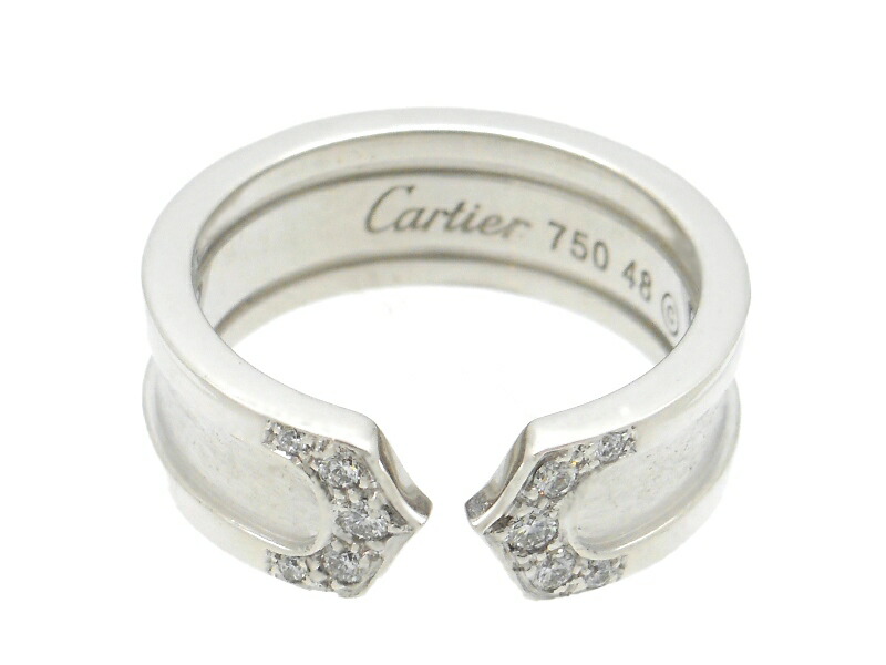 CARTIER カルティエ ジュエリー C2R/WG/D/6.7g/#48 貴金属･宝石 B4044200 リング・指輪 K18ホワイトゴールド K18WG/ダイヤモンド 8号 シルバー レディース【中古】【200】
