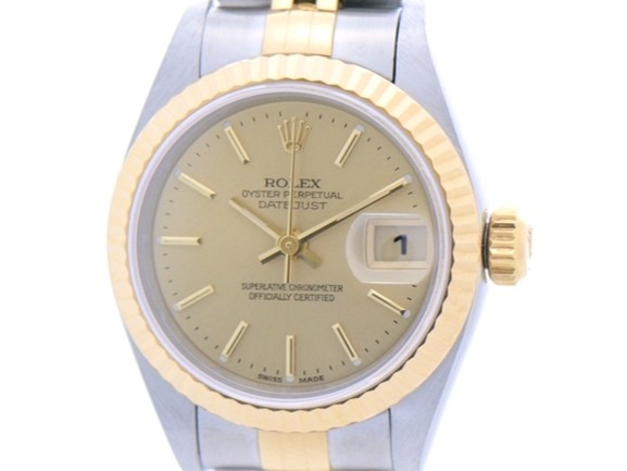 ROLEX ロレックス ウォッチ デイトジャスト 79173 腕時計 ステンレス/K18イエローゴールド 自動巻き シャンパン文字盤 レディース【中古】【473】