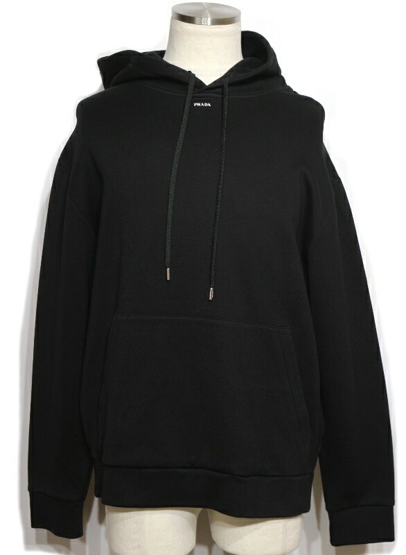 PRADA プラダ 衣類 フーディー 衣料品 UJL84A パーカー コットン/ポリアミド ブラック メンズ【中古】 55,301円