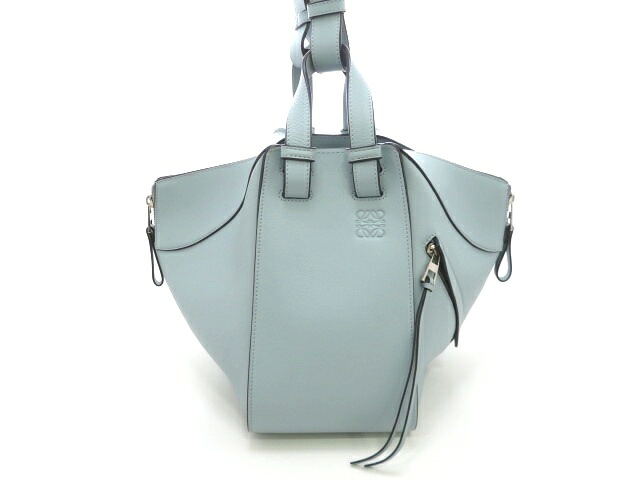 LOEWE ロエベ 2WAYバッグ ハンモックバッグ スモール ショルダーバッグ カーフ ブルー レディース【中古】【473】