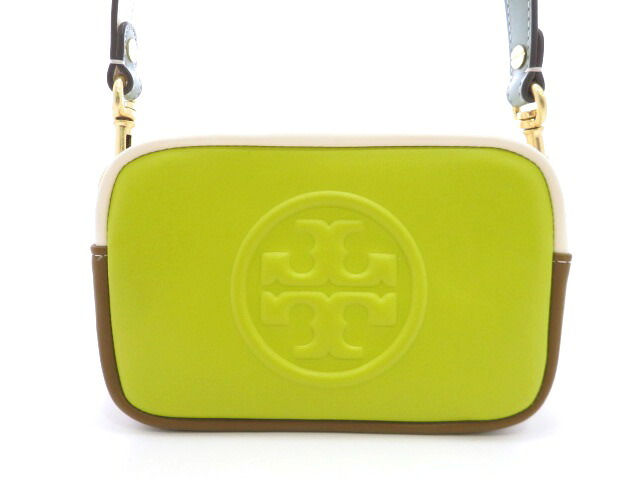 Tory Burch トリーバーチ 2WAYバッグ ペリーボンベ マルチカラー 145987 ショルダーバッグ レザー イエロー レディース【中古】【473】