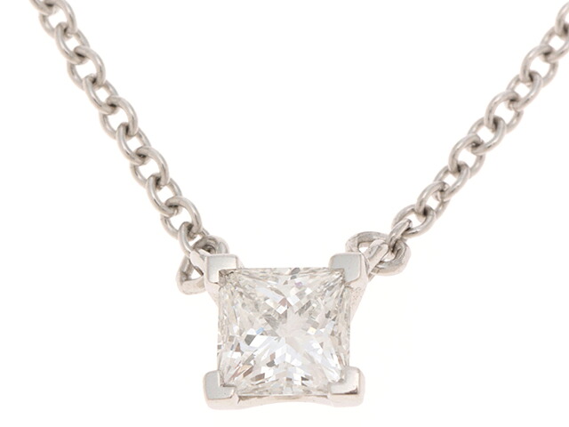 TIFFANY&Co. ティファニー ジュエリー ソリティア ペンダント ダイヤモンド 貴金属･宝石 ネックレス Pt950 プラチナ レディース【中古】【473】