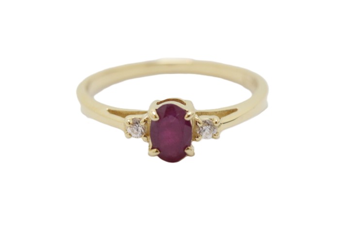 JEWELRY ジュエリー ジュエリー K10/R/D/1.7g/#14 貴金属･宝石 ﾘﾝｸﾞ リング・指輪 K10ゴールド K10 14号 ゴールド レディース【中古】460