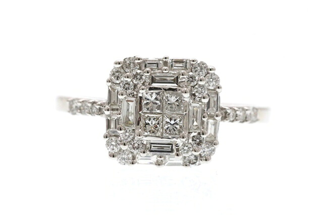 JEWELRY ジュエリー ダイヤモンド 3.6g 貴金属･宝石 リング・指輪 K18ホワイトゴールド 17.5号 レディース【中古】【473】