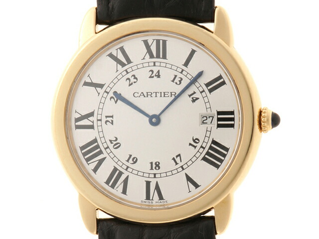 CARTIER カルティエ ウォッチ ロンドソロ 時計 W6700455 腕時計 ステンレススチール/本革/イエローゴールド ホワイト ホワイト クオーツ ホワイト文字盤 メンズ【中古】