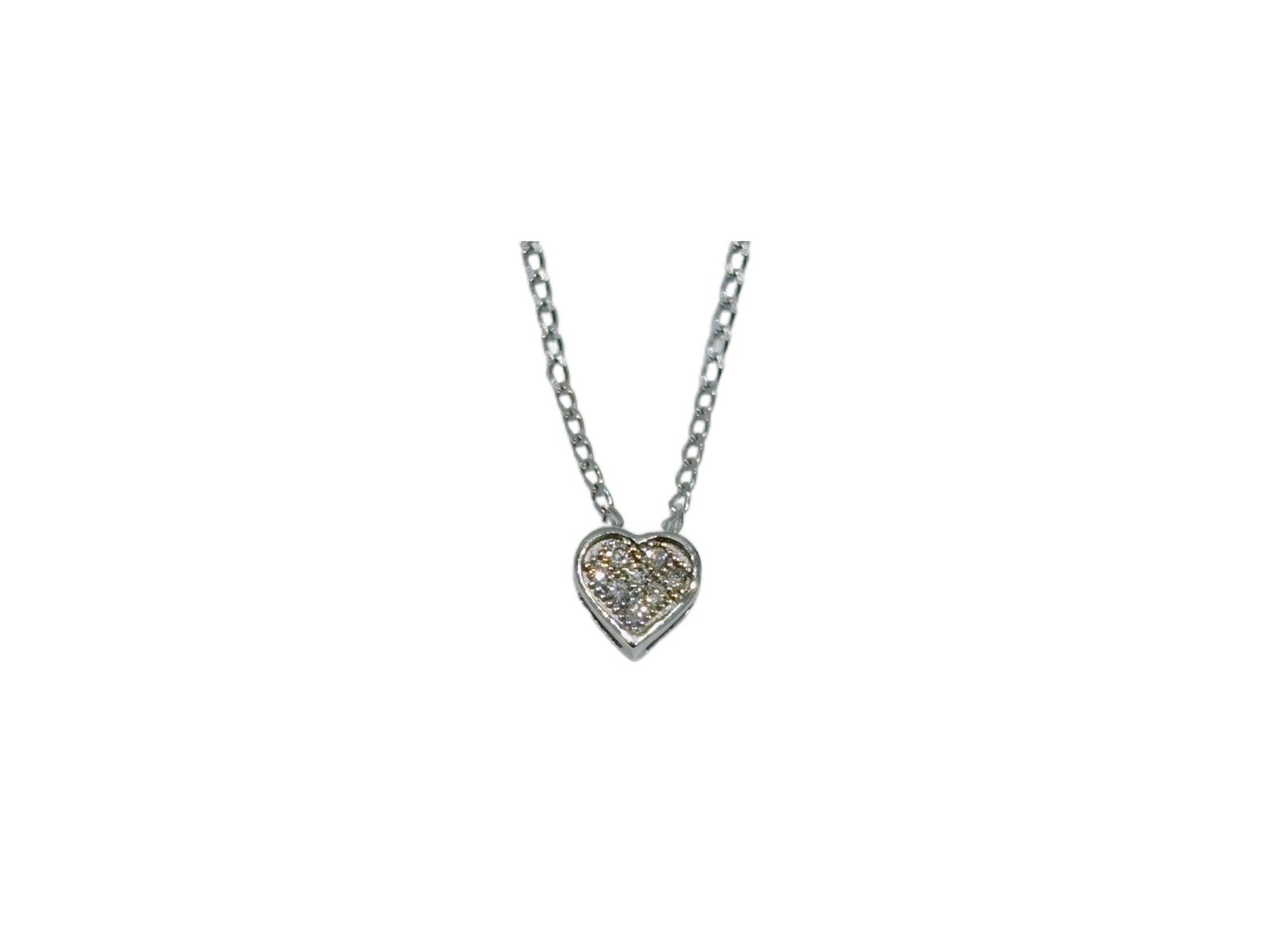 JEWELRY ジュエリー ジュエリー K10WG/D/0.9g 貴金属･宝石 ﾈｯｸﾚｽ ネックレス K10ホワイトゴールド K10WG シルバー レディース【中古】208　2143100555716