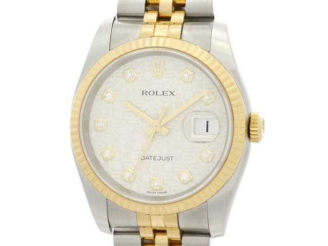ROLEX ロレックス デイトジャスト 116233G 腕時計 K18YG/ステンレス 自動巻き シルバーコンピュータ10Ｐダイヤ文字盤 メンズ【中古】【473】