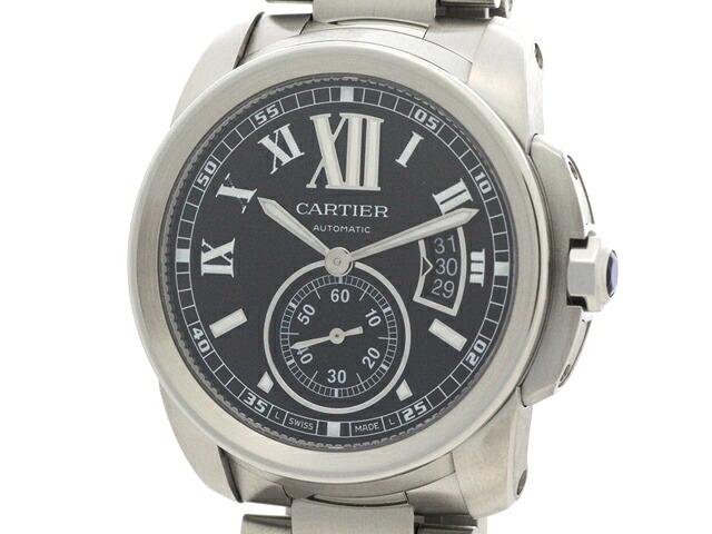 CARTIER カルティエ カリブル・ドゥ・カルティエLM W7100016 腕時計 ステンレス 自動巻き ブラック文字盤 メンズ【中古】【473】