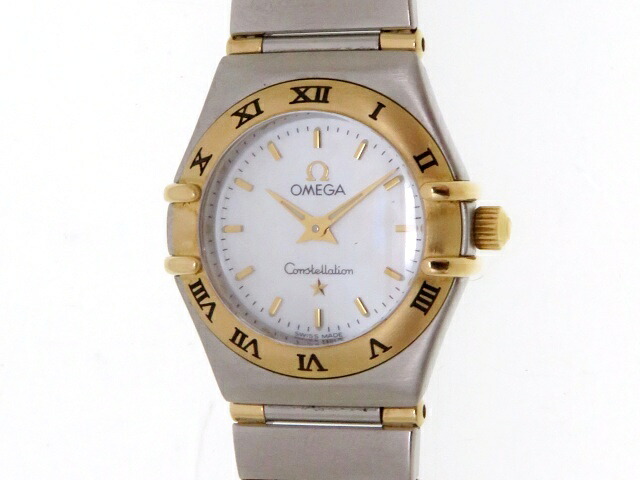 OMEGA ゼロ 御覧になる コンステレーション ミニ YG/SS 時辰儀 1362.70 ウオッチ K18黄色ゴールド K18YG/ステンレス鋼 白いこと 石英 レディース【中古】【437】