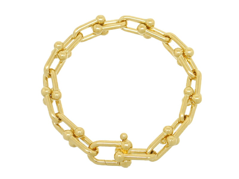 TIFFANY&Co　ティファニー　ハードウェア　ミディアムリンク　ブレスレット　YG　イエローゴールド　23.3g　2146000448256　【中古】
