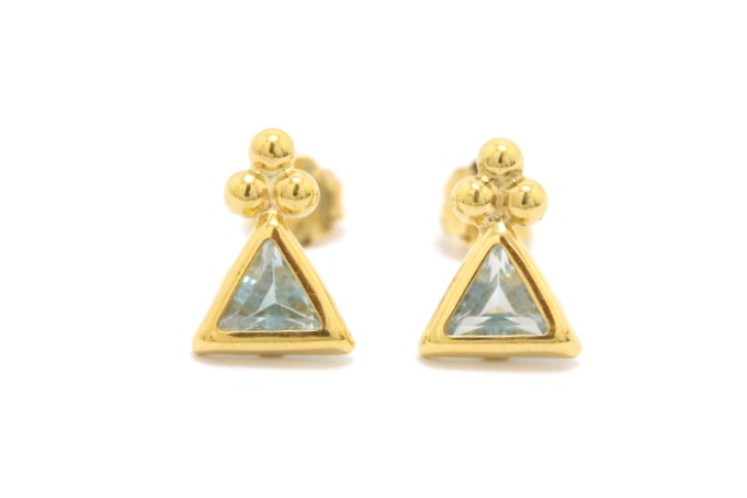 JEWELRY ジュエリー ジュエリー K18/BT/0.9g 貴金属･宝石 ﾋﾟｱｽ ピアス K18イエローゴールド K18YG/ブルートパーズ ゴールド レディース【中古】460