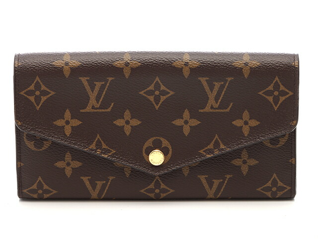 LOUIS VUITTON ルイ・ヴィトン 御徒面子 ポルトフォイユ・サラ モノグラム フューシャ ｻｲﾌ･小物 M62234 長紙入れ PVC 赤銅色 ユニ一発やる【中古】208 2120700024101